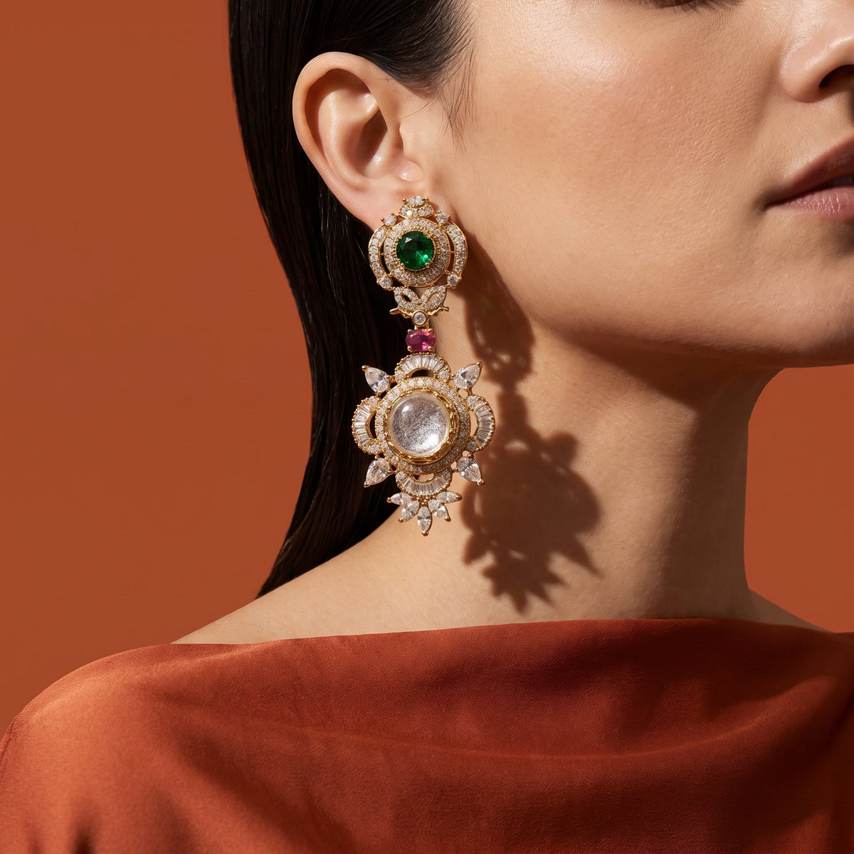 Maharaj Dual Medallion Drop Earrings