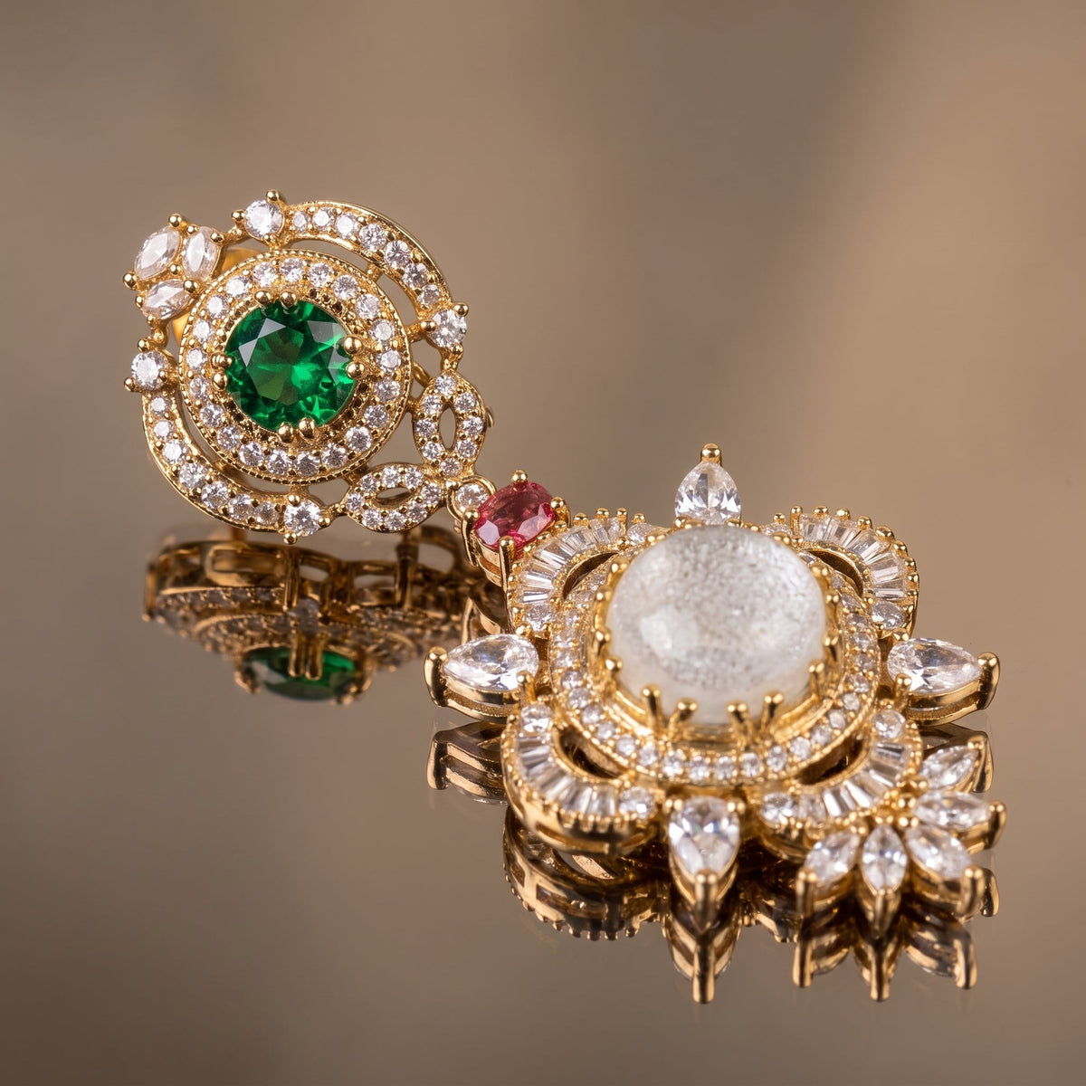 Maharaj Dual Medallion Drop Earrings
