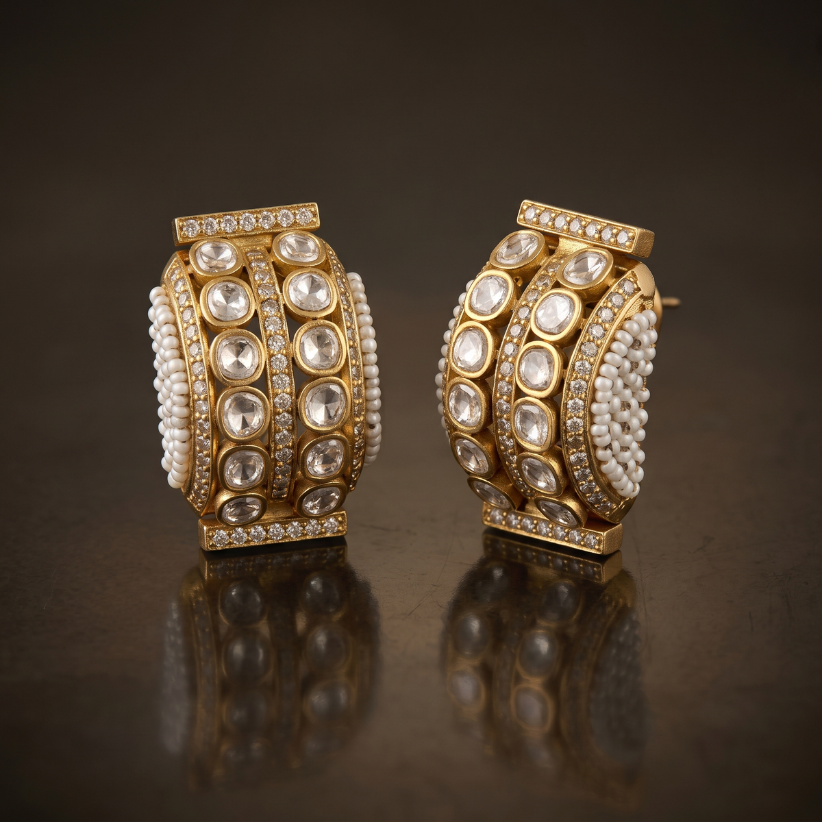 Dohri Kundan Statement Earrings