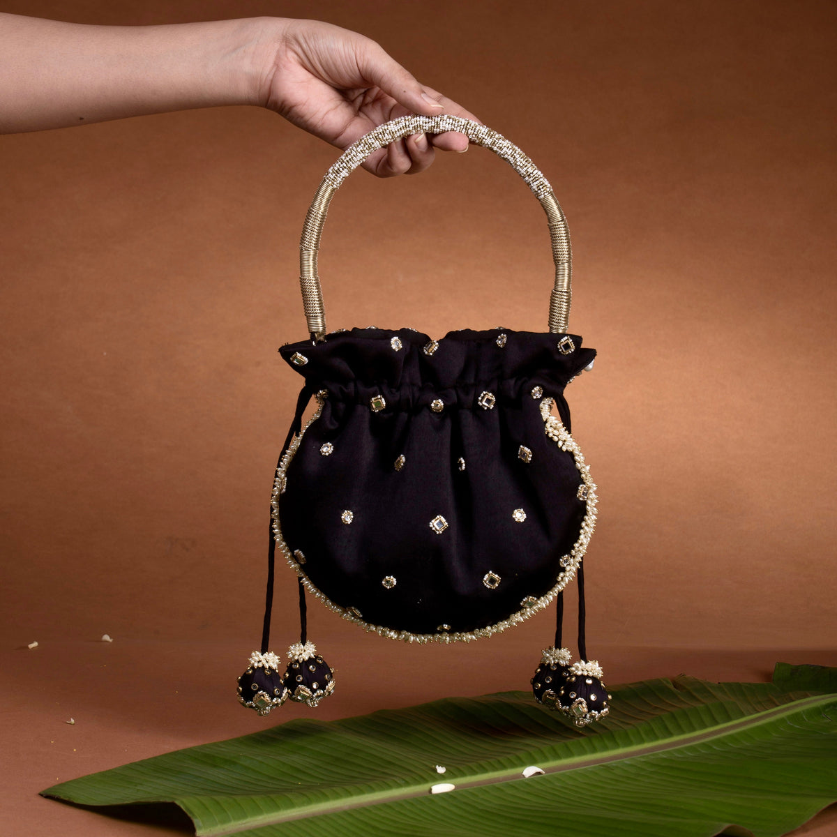 Jadau Potli Bag - Black