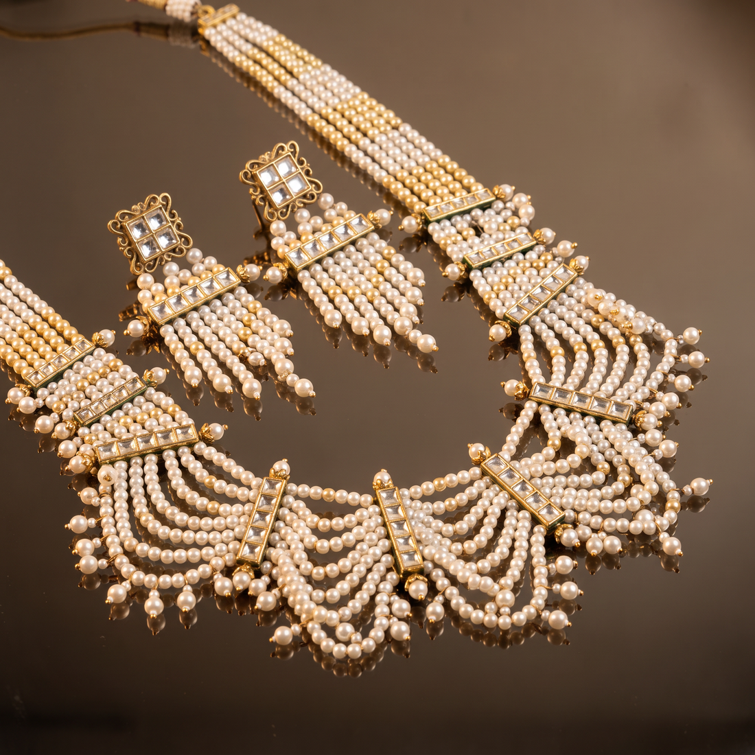 Lehria Pearl Cascade Necklace Set