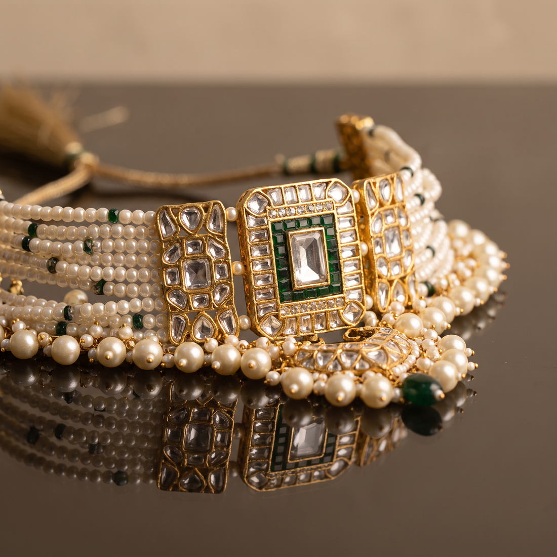 Mehrana Kundan Pearl Choker