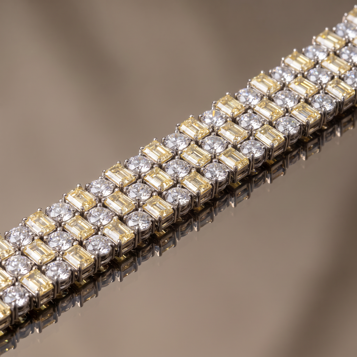 Mixed Cut Clear & Yellow Bracelet