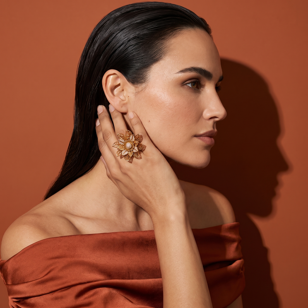 Neysa Sculpted Floral Ring