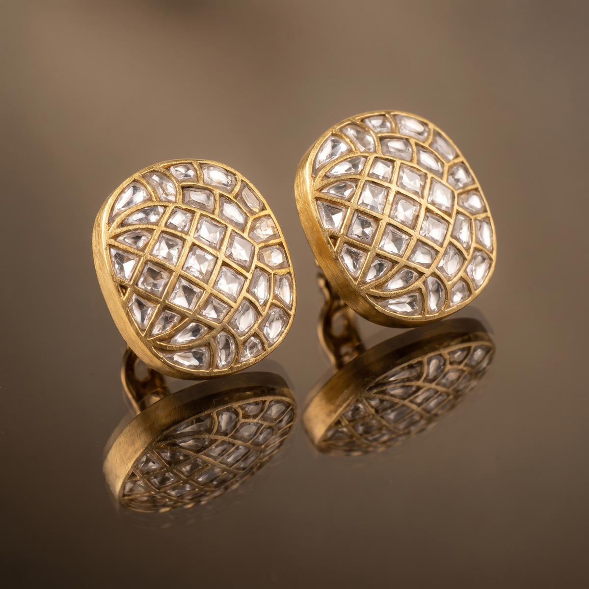 Ritvi Polki Lattice Studs