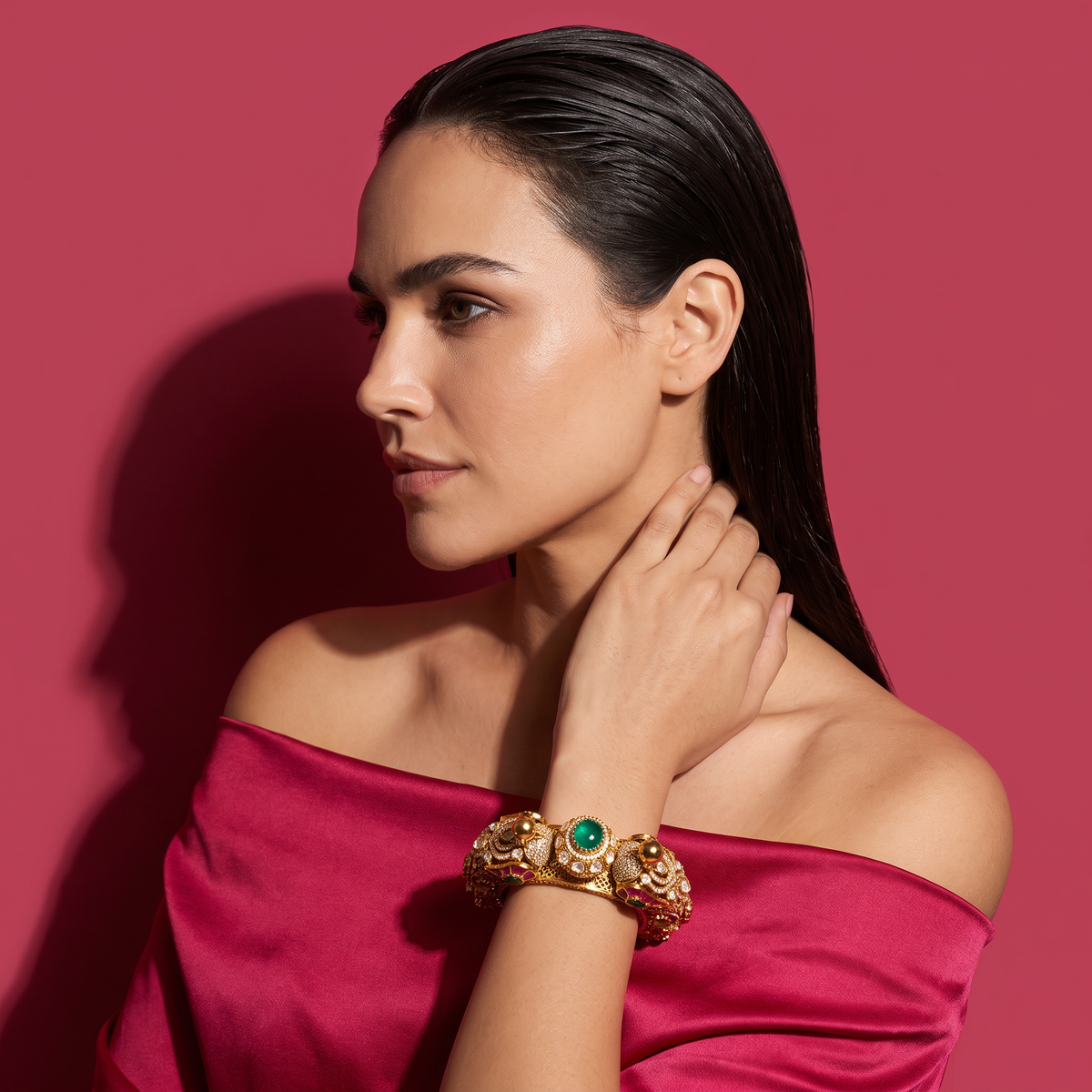 Saira Peacock Kundan Bracelet
