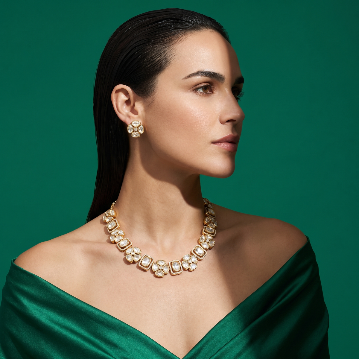 Samika Polki Floral Necklace Set
