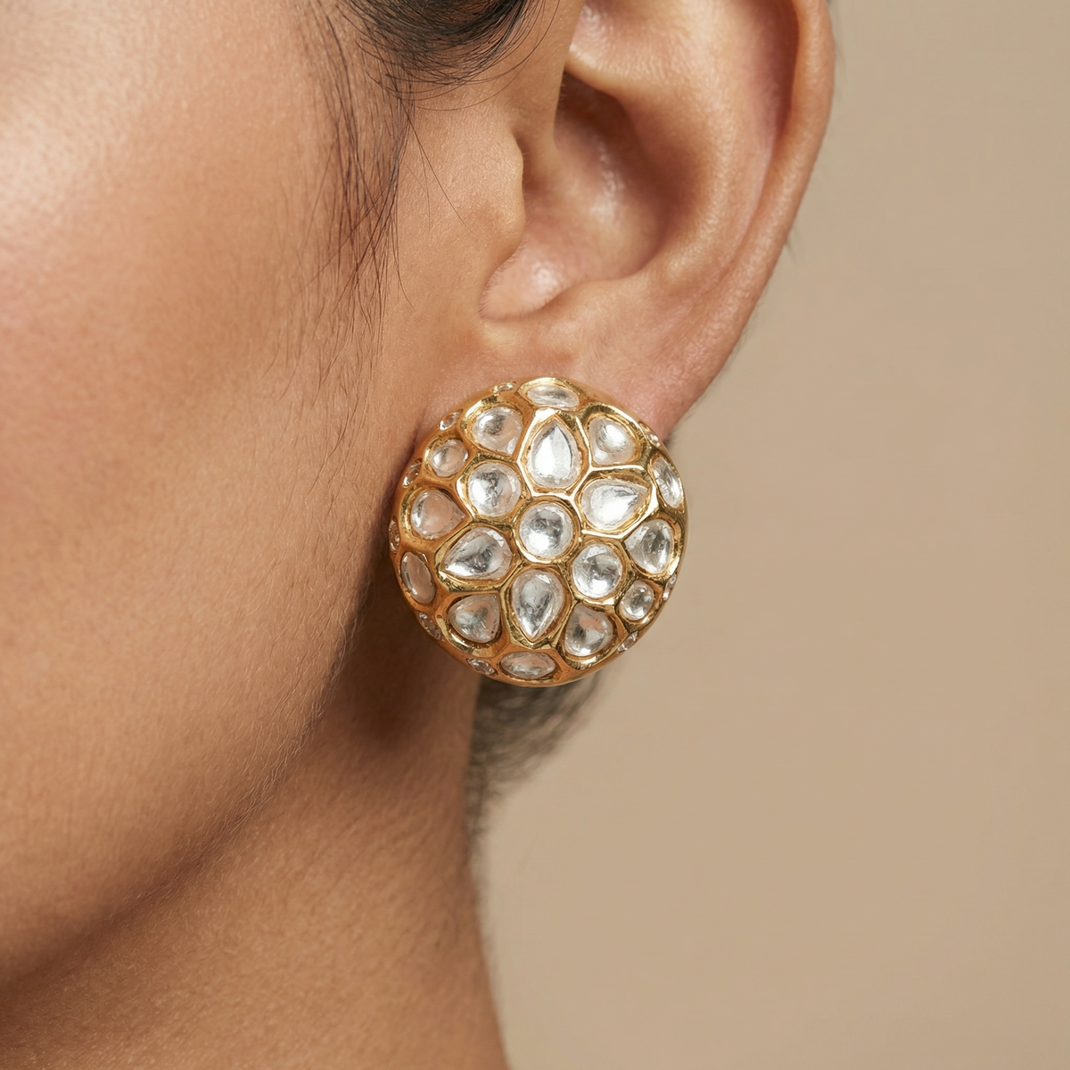 Tanishka Kundan dome studs – heritage Indian heirloom by Ozel