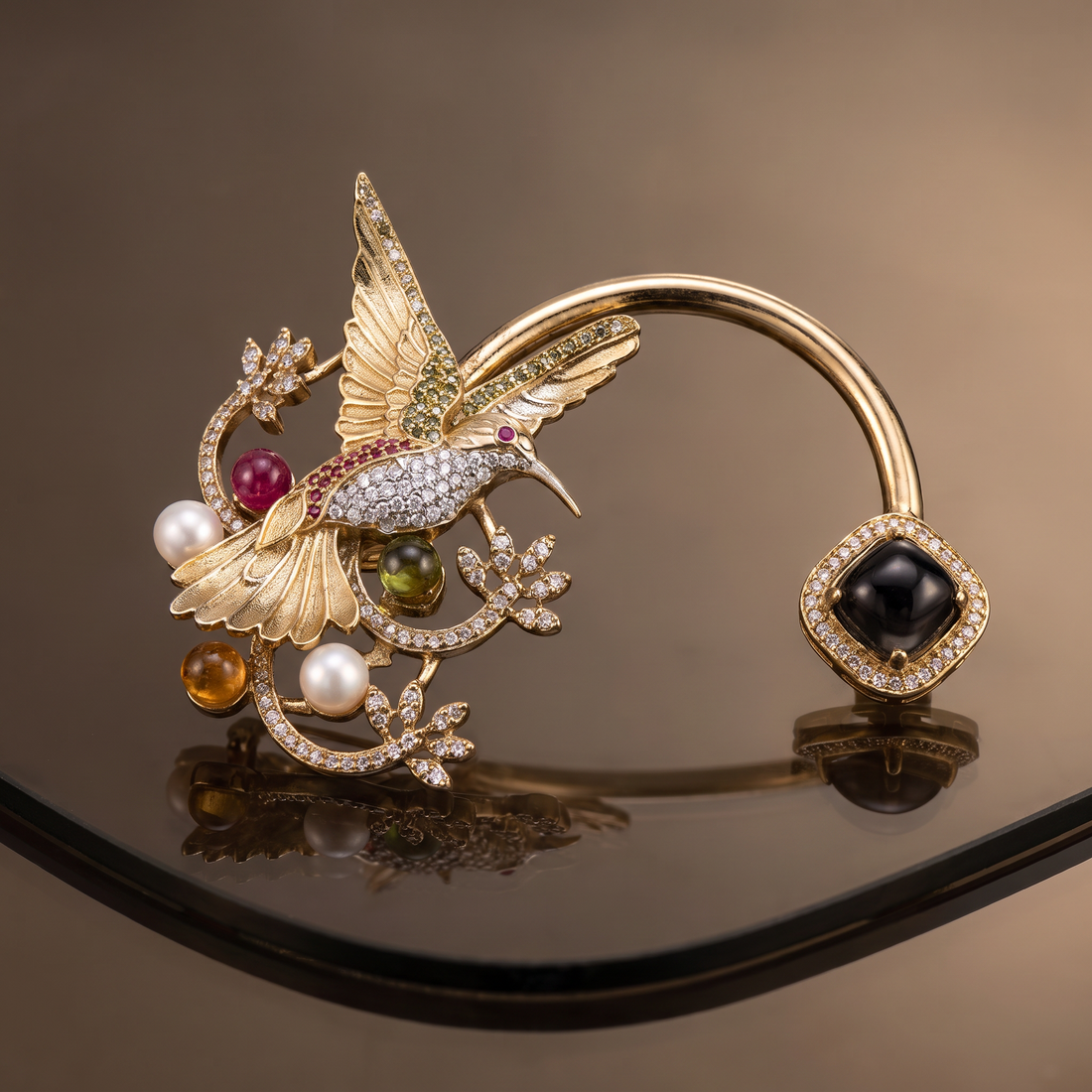 The Hummingbird Ear Cuff - Multicolor