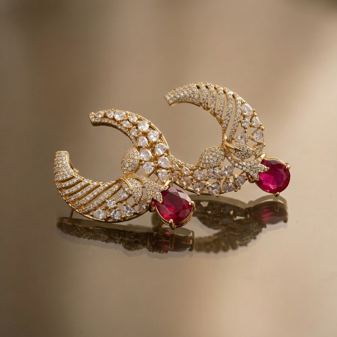 Aira Crescent Stud Earrings – handcrafted crescent stud earrings by Ozel