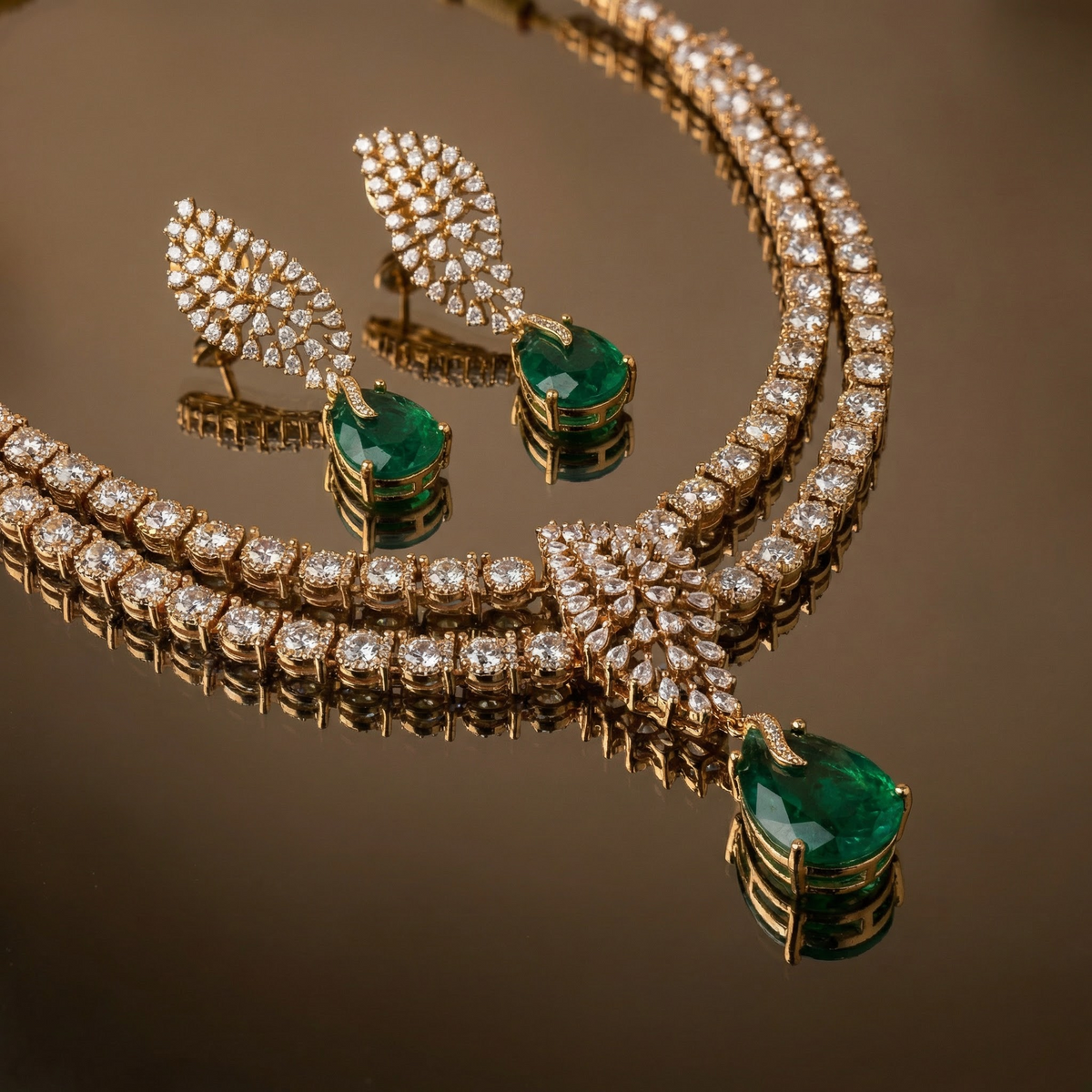 Noorina Pendant Necklace Set – handcrafted Indian jewelry by Ozel