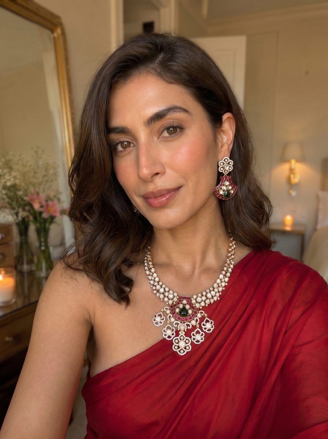 Lahiri Polki Heritage Necklace Set – heritage polki bridal necklace by Ozel