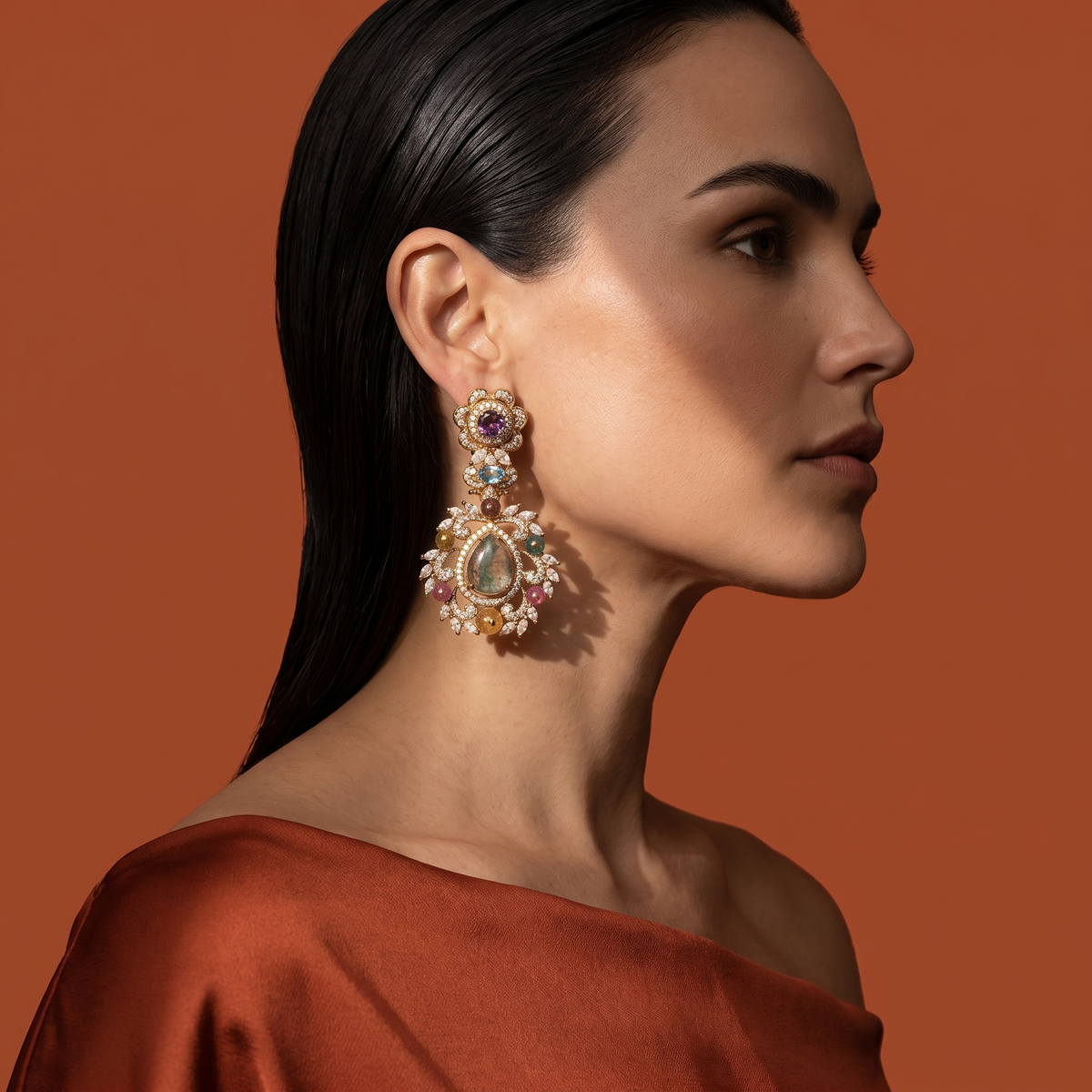 Sia Teardrop Chandelier Earrings