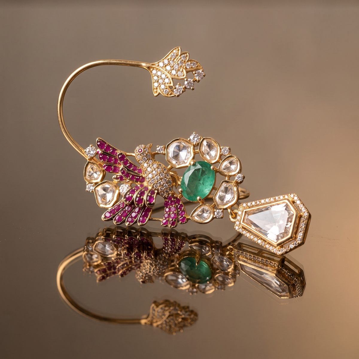 Myna Bird Kundan Ear Cuff