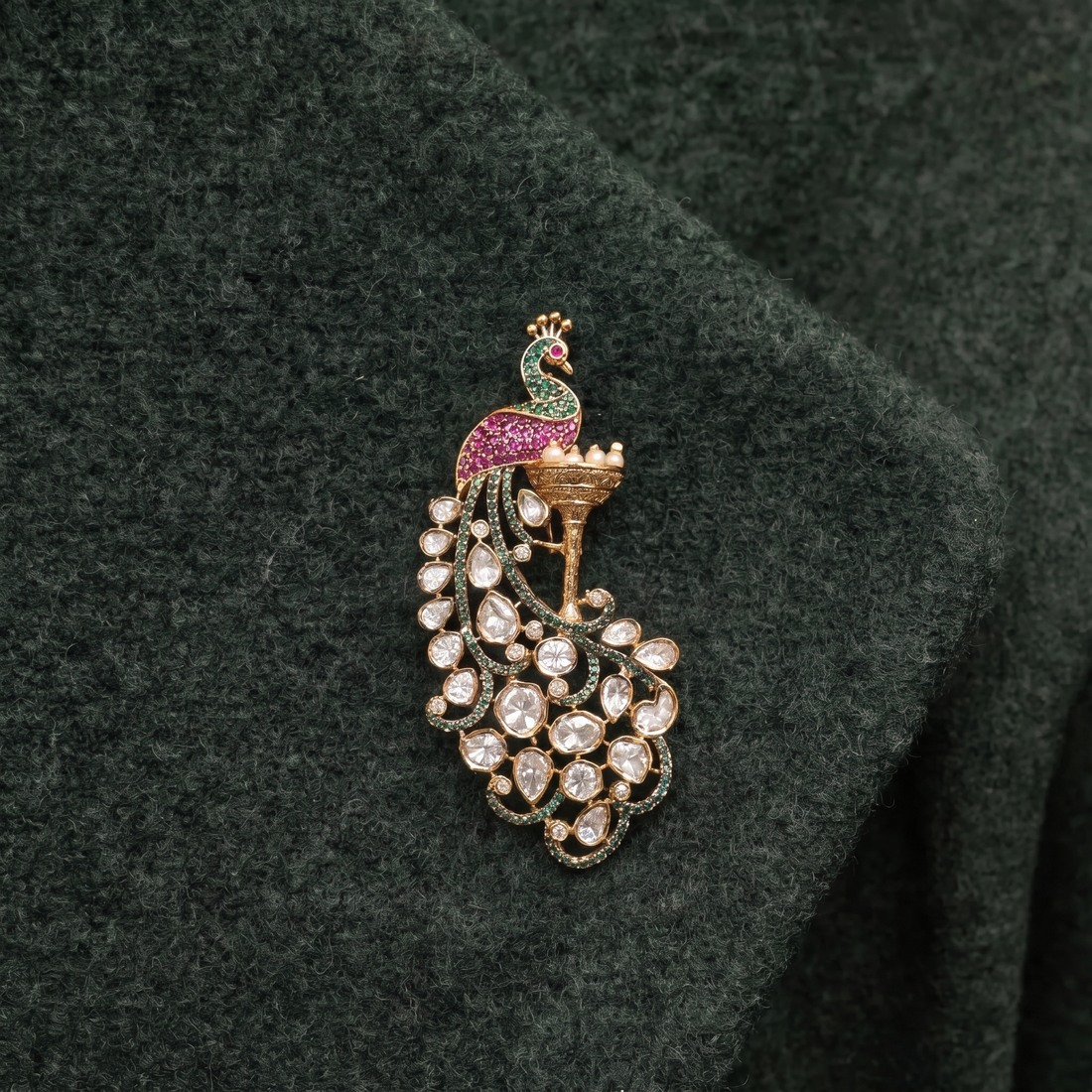 Peacock Statement Brooch