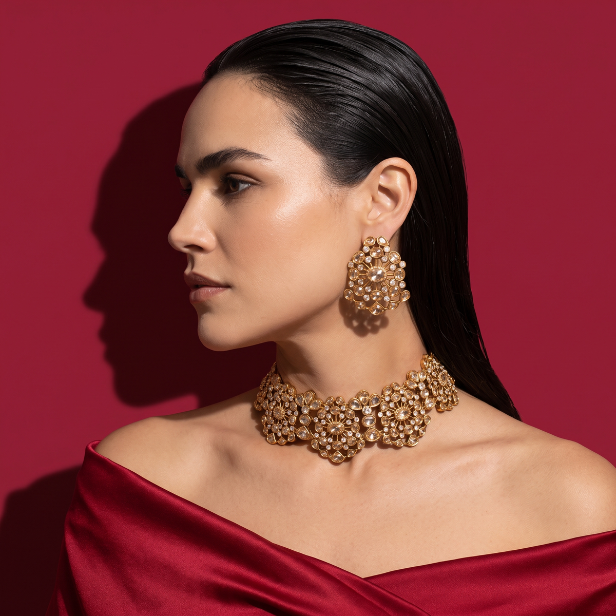 Baani Floral Kundan Choker Set