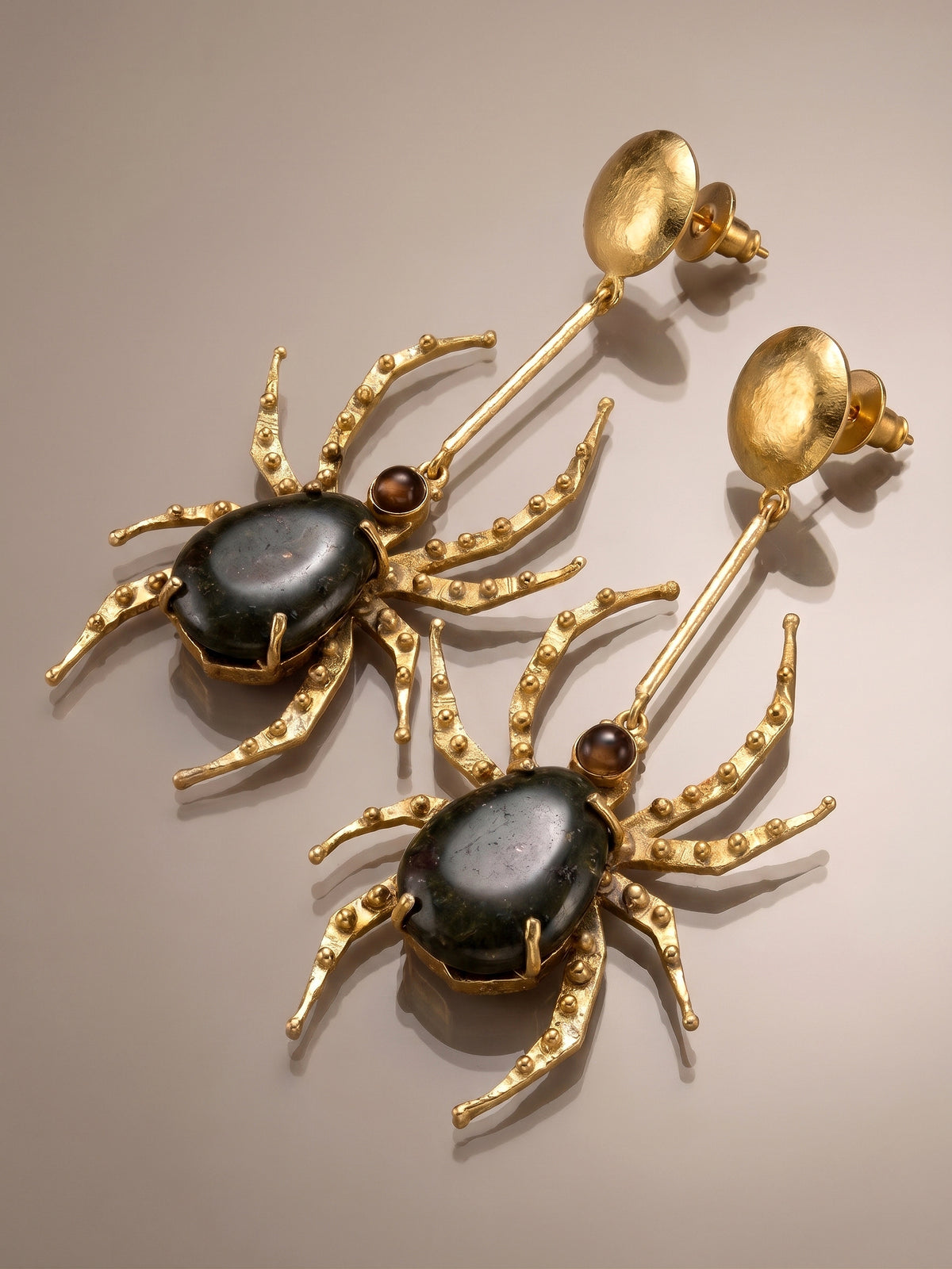 Arachne Green Stone Spider Drops 2