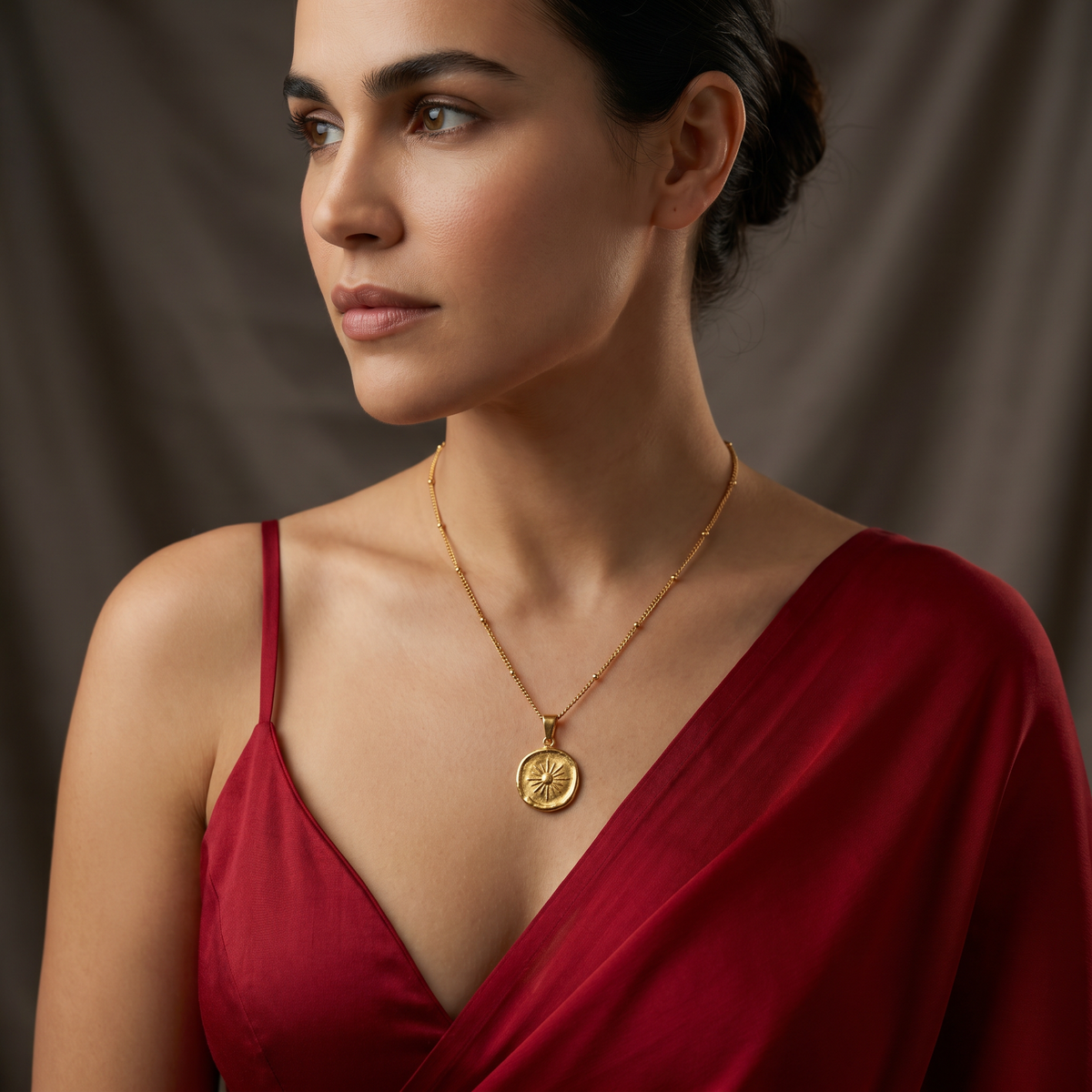 Stamped Pendant Gold