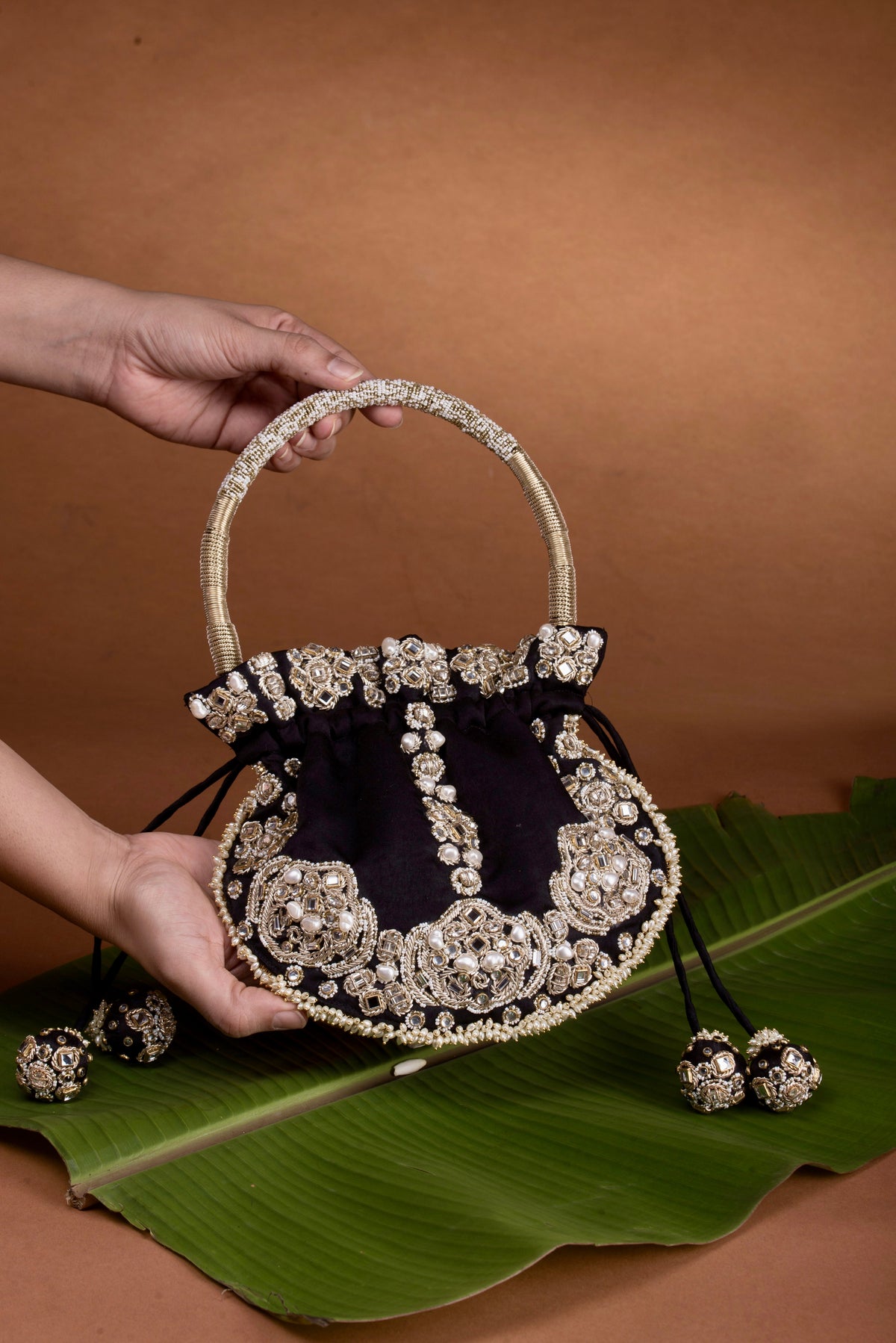 Jadau Potli Bag - Black