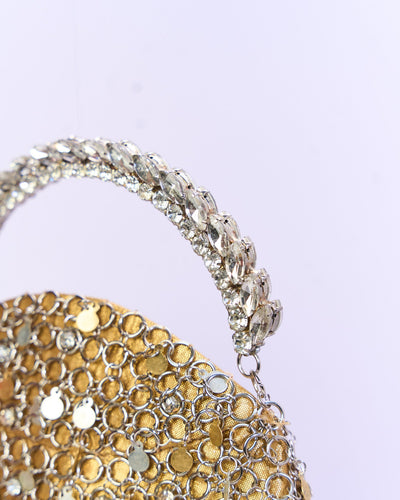 Crystal cosmic crescent bag – statement Indian designer accessory by Ozel
