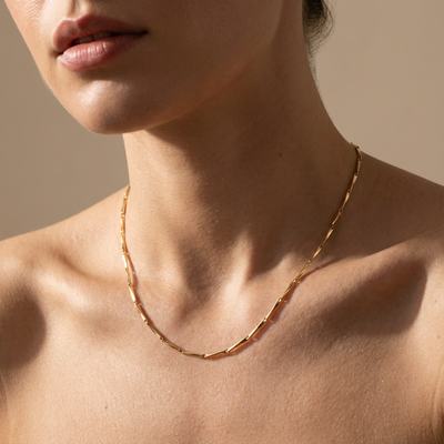 Links golden chain necklace – handcrafted gold link chain by Ozel