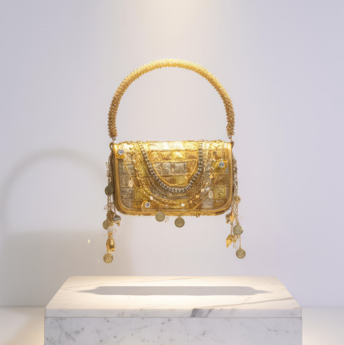 Deo Luxe gota fabric woven flap bag – wedding handbag by Ozel