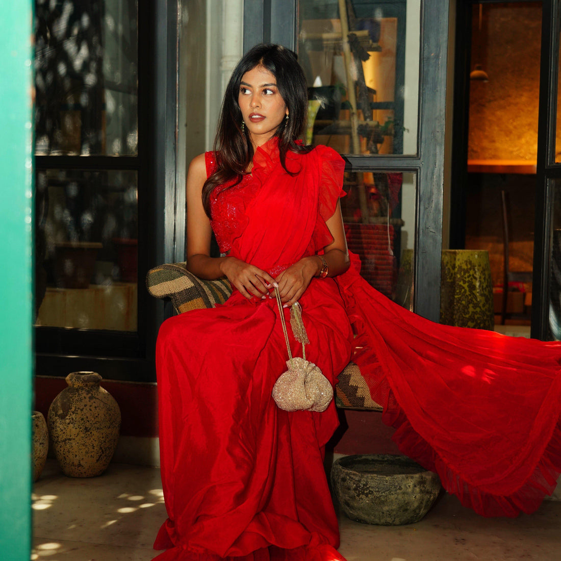 Luxe Shimmer Potli Bag - Ozel