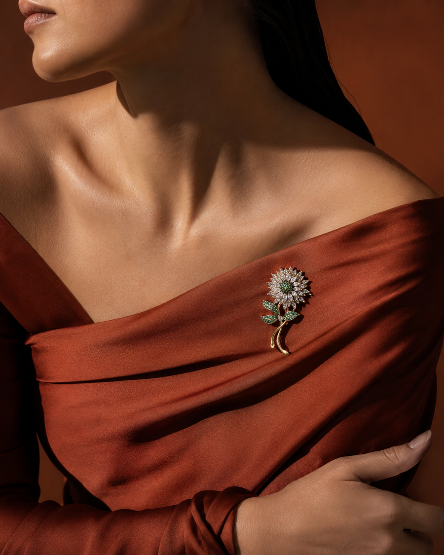 Asmita Crystal Bloom Brooch