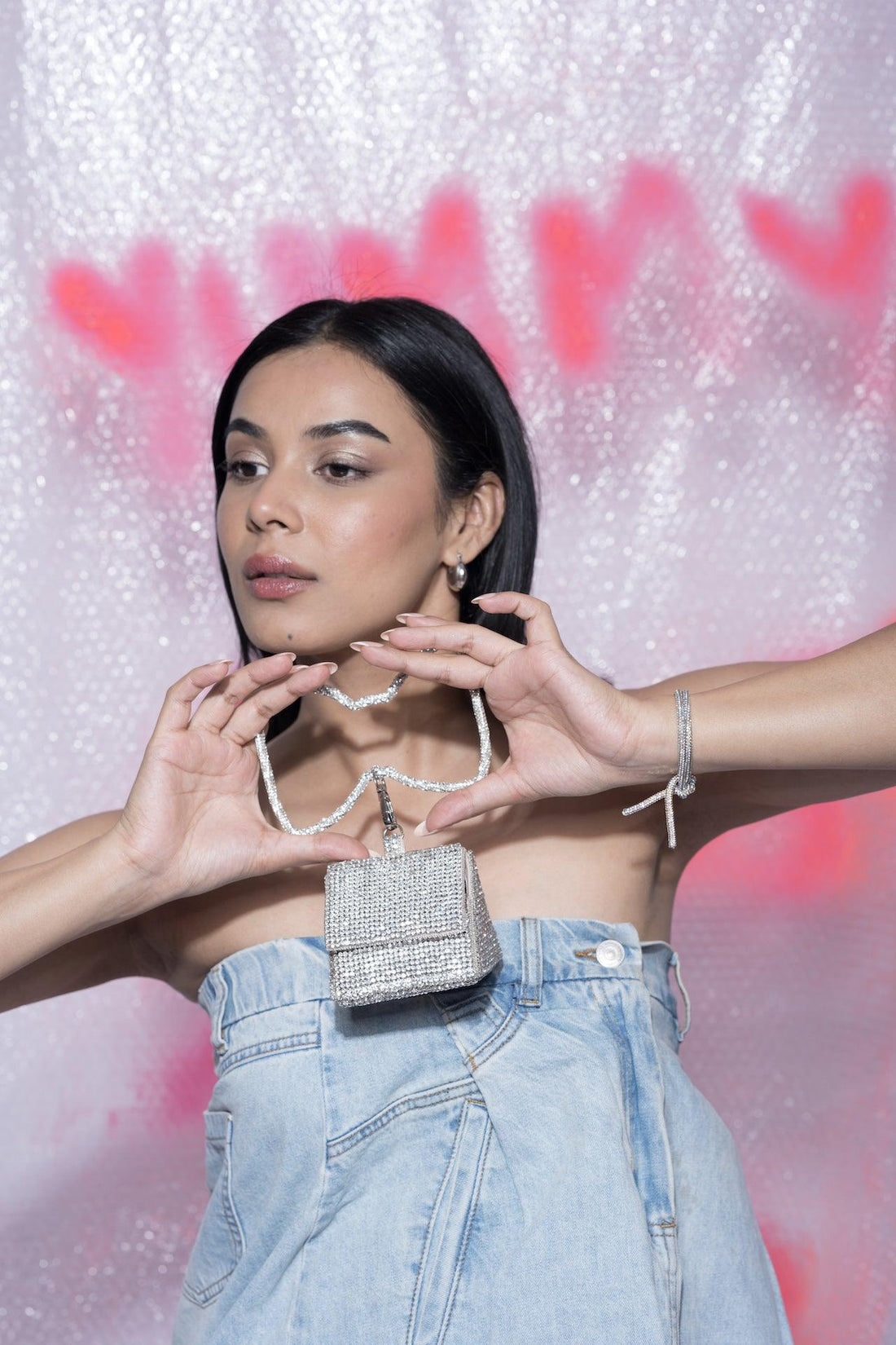 Lekker Crystal Nano Bag with Bow Handle - Ozel
