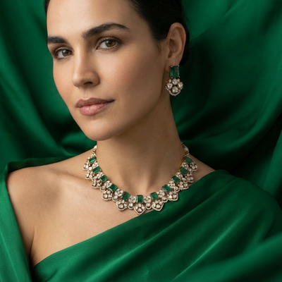 Garden of Emeralds Polki Set