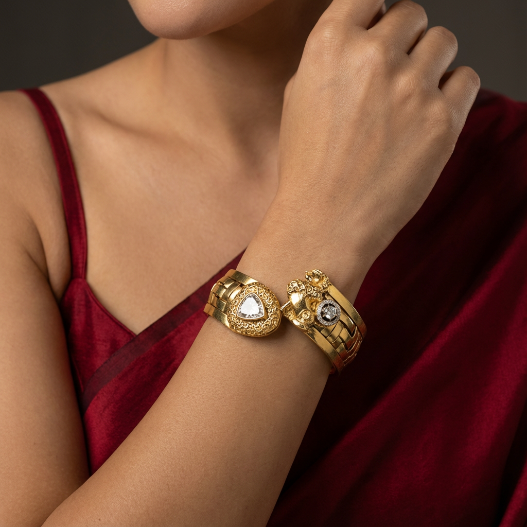 Polki clasp bracelet – handcrafted Indian polki bracelet by Ozel