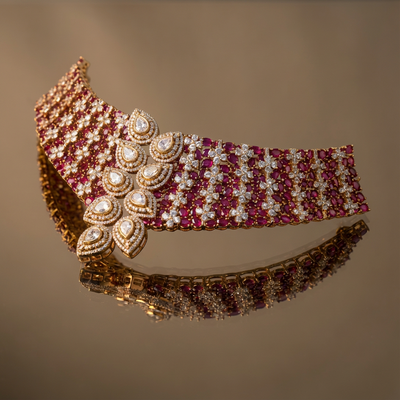 Ruby Lattice Luxe Choker Set