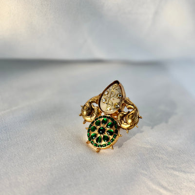Mehreen floral ring – styled jewelry flat lay by Ozel