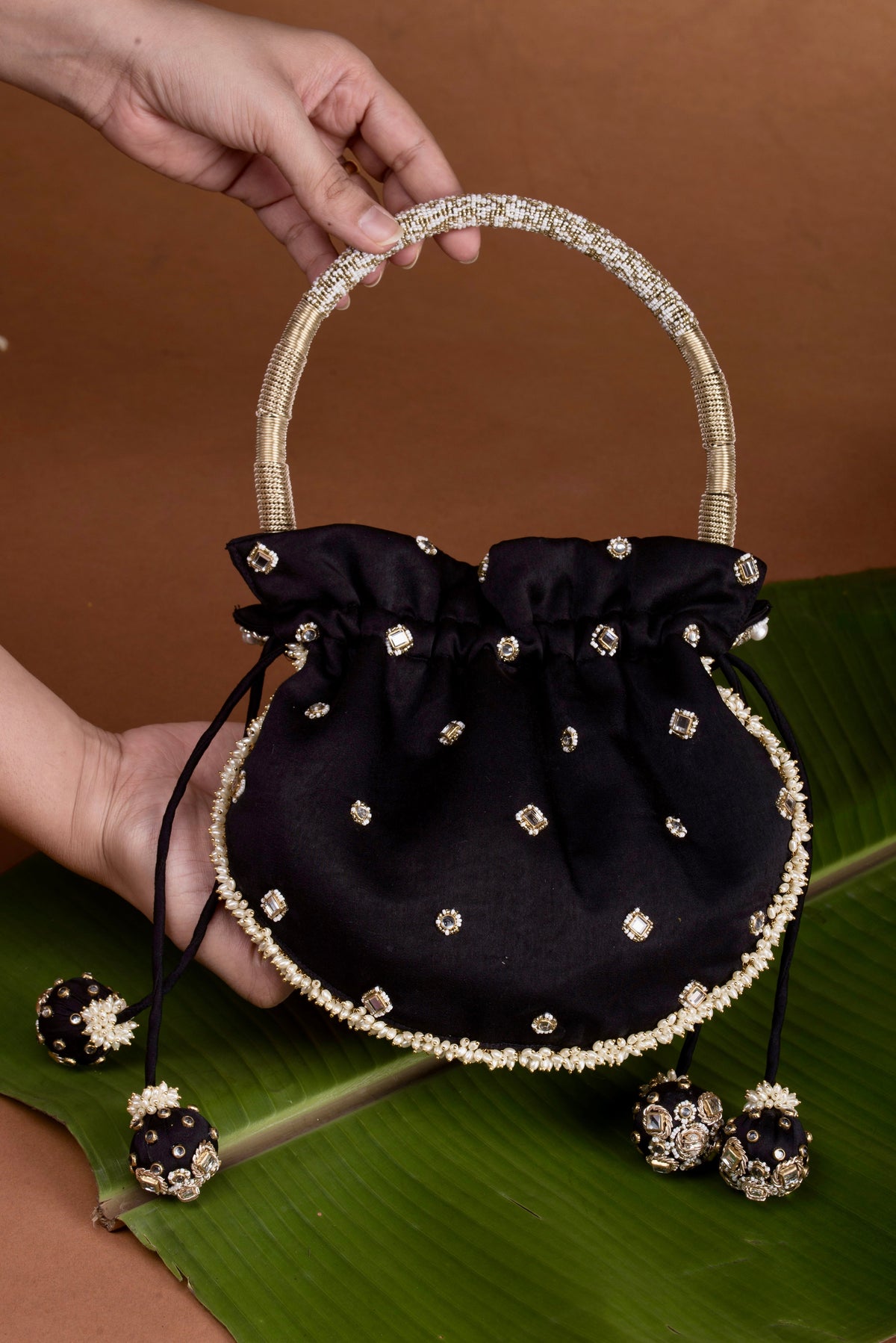 Jadau Potli Bag - Black