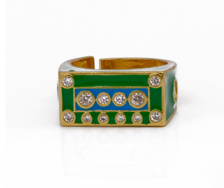 Statement ring – top view of sculptural setting by Ozel
