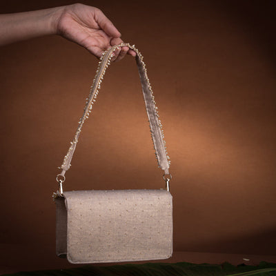Jadau flap bag – handcrafted Indian embroidery accessory by Ozel