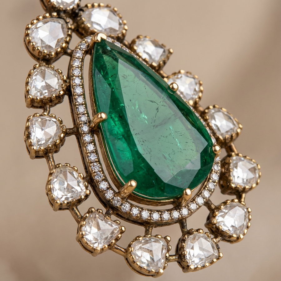Viridia Nocturne earrings – elegant Indian jewelry by Ozel