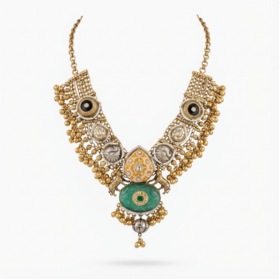 Neelakshi heirloom necklace set – traditional Indian bridal jewelry by Ozel
