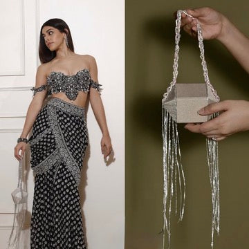 Alaya F jelly chainstone bag – crystal chain handle detail by Ozel
