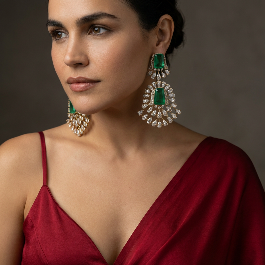 Mireya earrings – worn on ear by Ozel