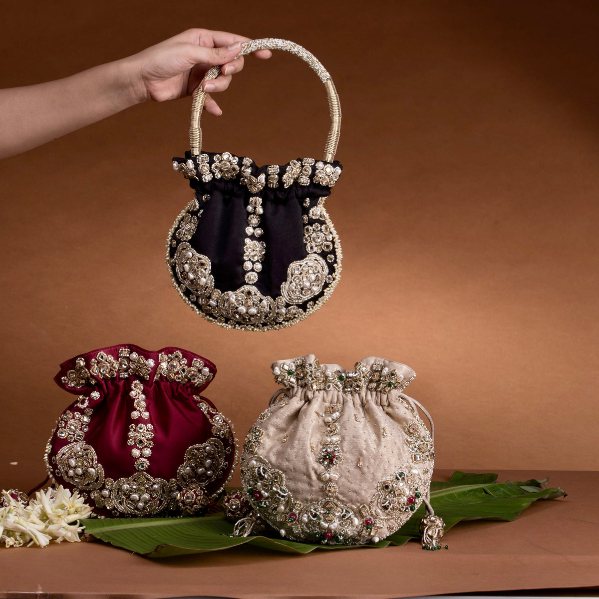 Jadau Potli Bag - Black