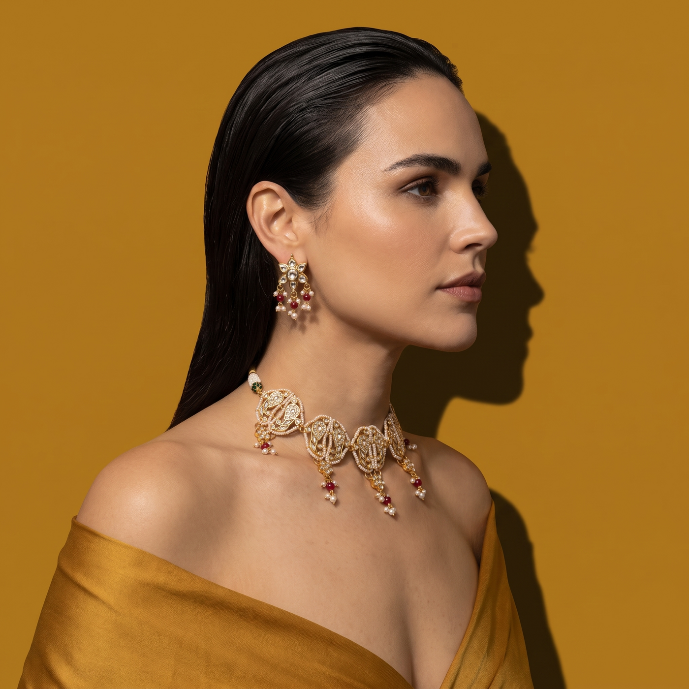 Aaradhya Ivory Bloom Necklace Set