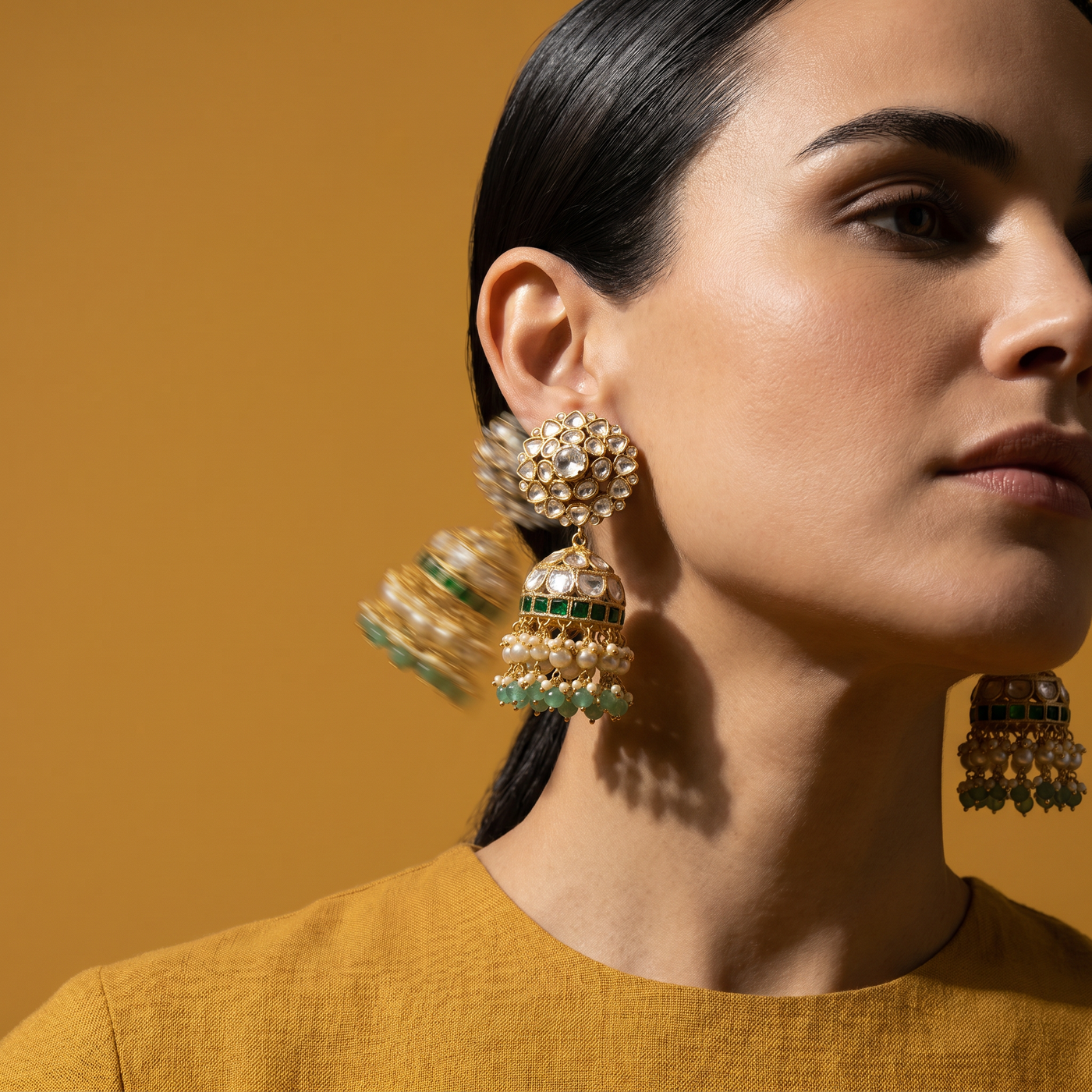 Aarunya Kundan Bloom Jhumkas