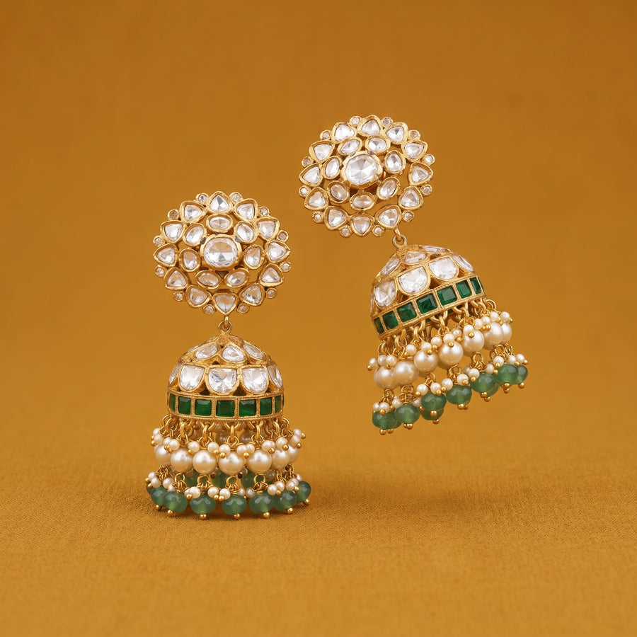 Aarunya Kundan Bloom Jhumkas