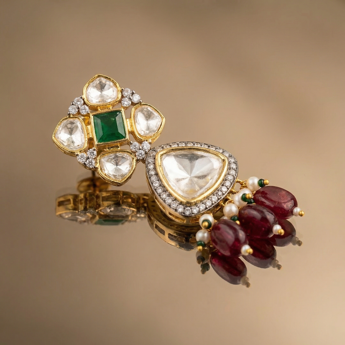 Ahaana regal drop earrings – detail view by Ozel