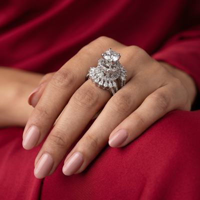 Anaya regal bloom ring – handcrafted Indian heirloom by Ozel