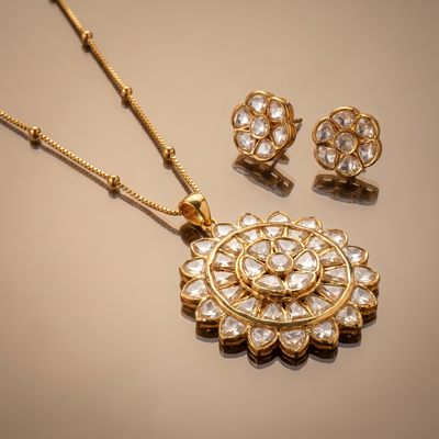 Aneyra Polki Pendant Set