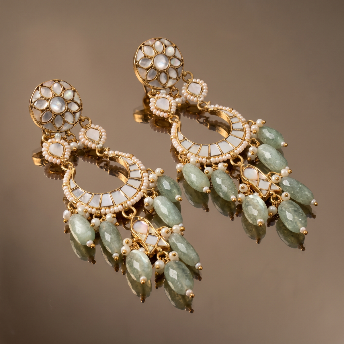 Aviya Pearl Chandbali Earrings