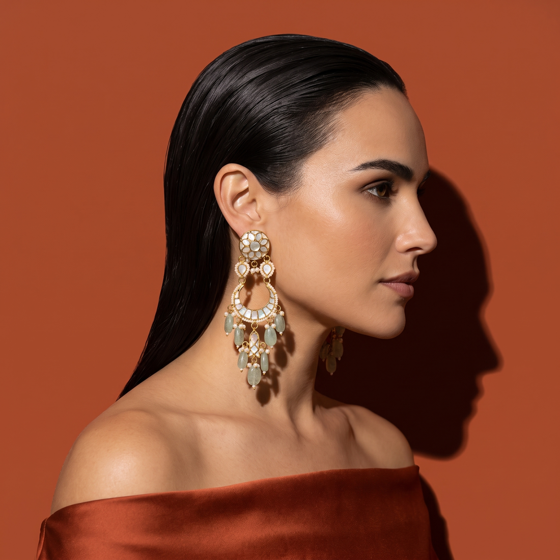 Aviya Pearl Chandbali Earrings