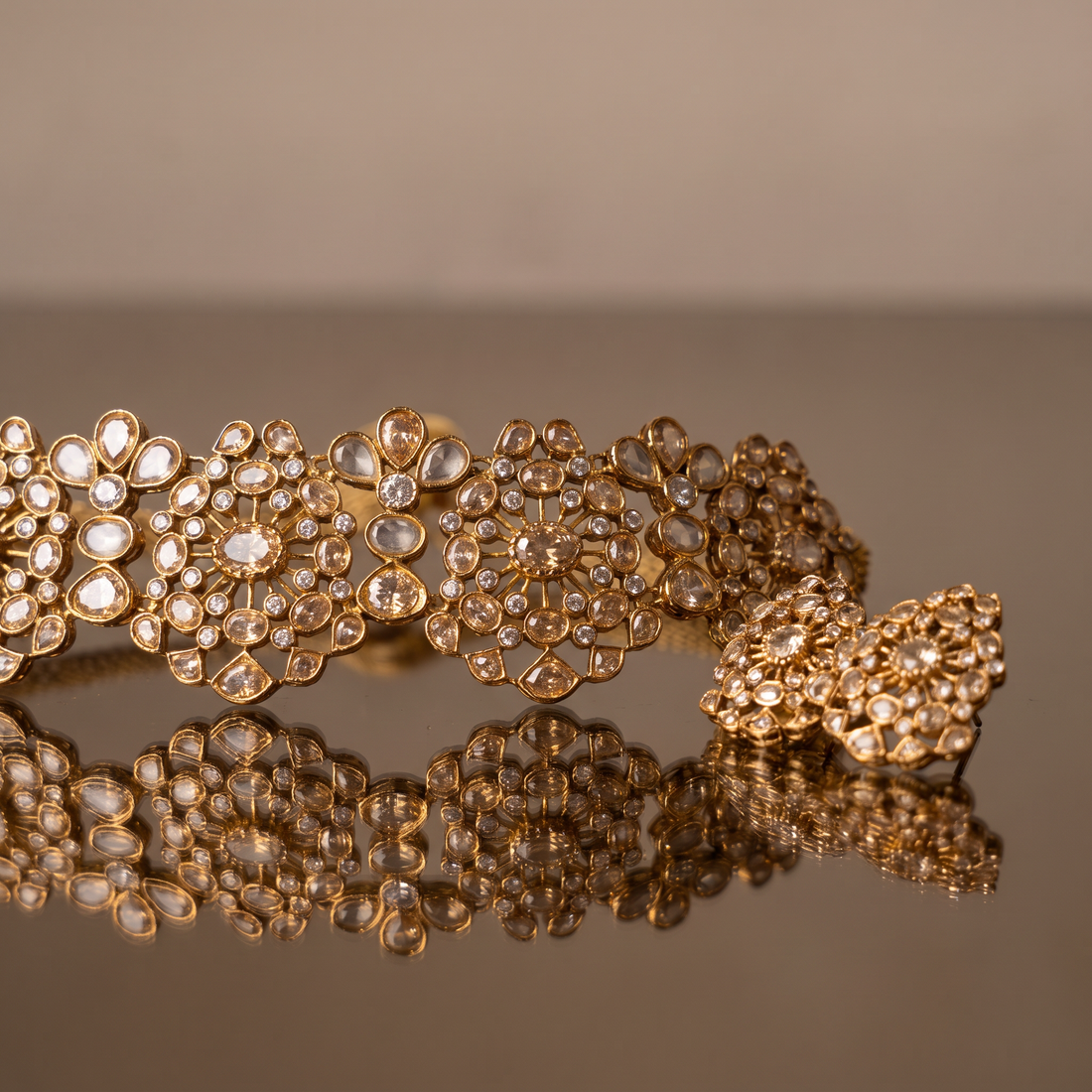 Baani Floral Kundan Choker Set